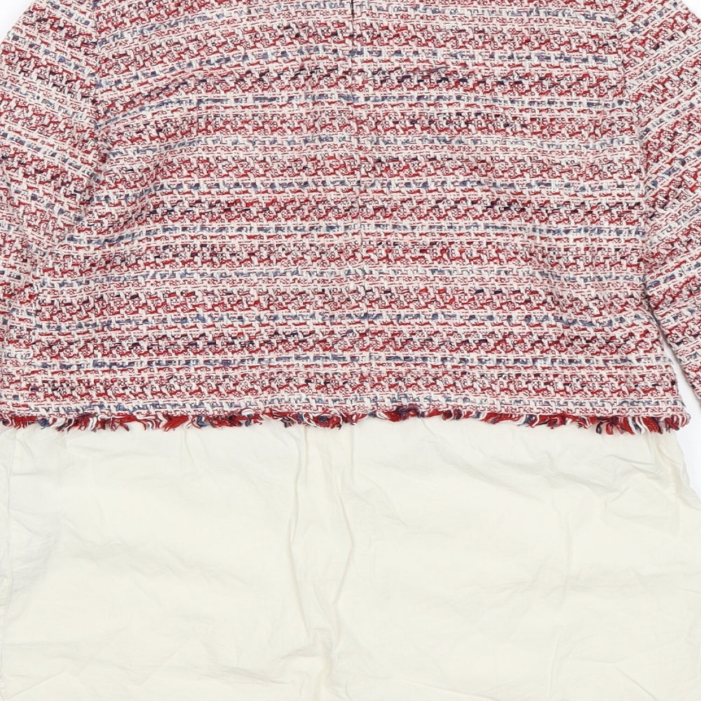 Zara Womens Multicoloured Round Neck Cotton Pullover Jumper Size XS