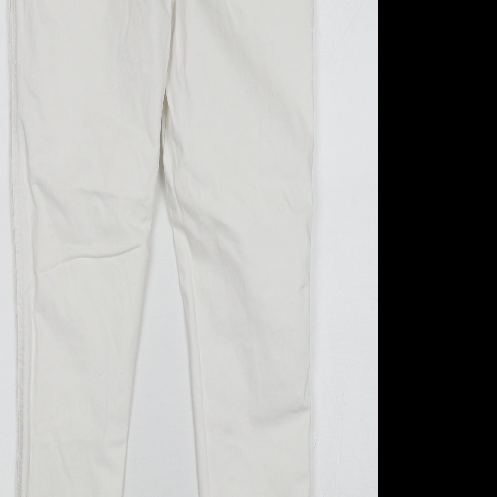 Red Chilli Womens White Cotton Skinny Jeans Size 12 L28 in Regular