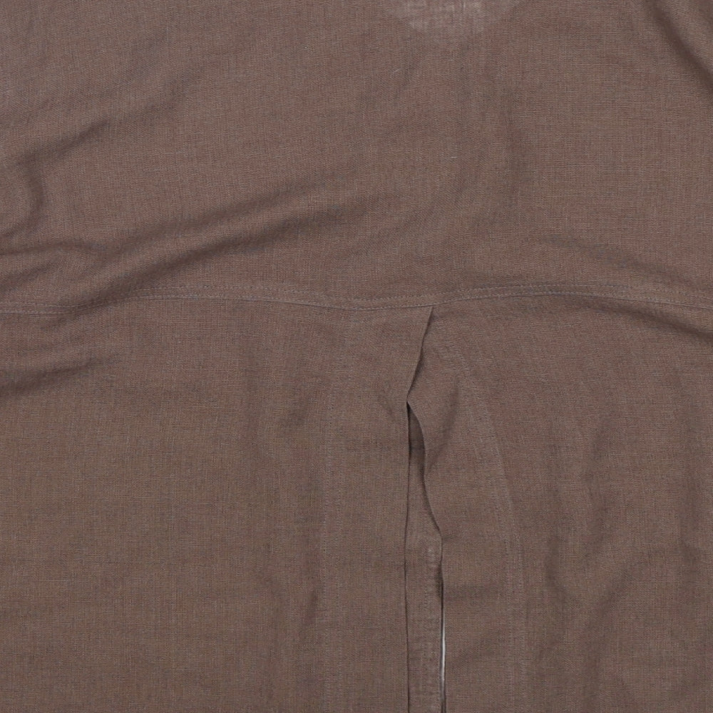EAST Womens Brown Linen Jacket Blazer Size 12