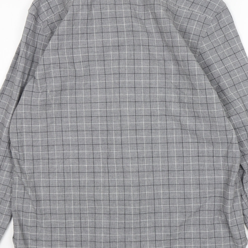 Burton Mens Grey Check Cotton Button-Up Size M Collared