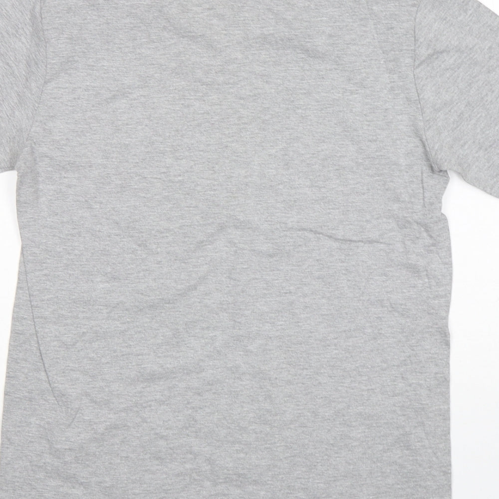 Gildan Womens Grey Cotton Basic T-Shirt Size S Round Neck
