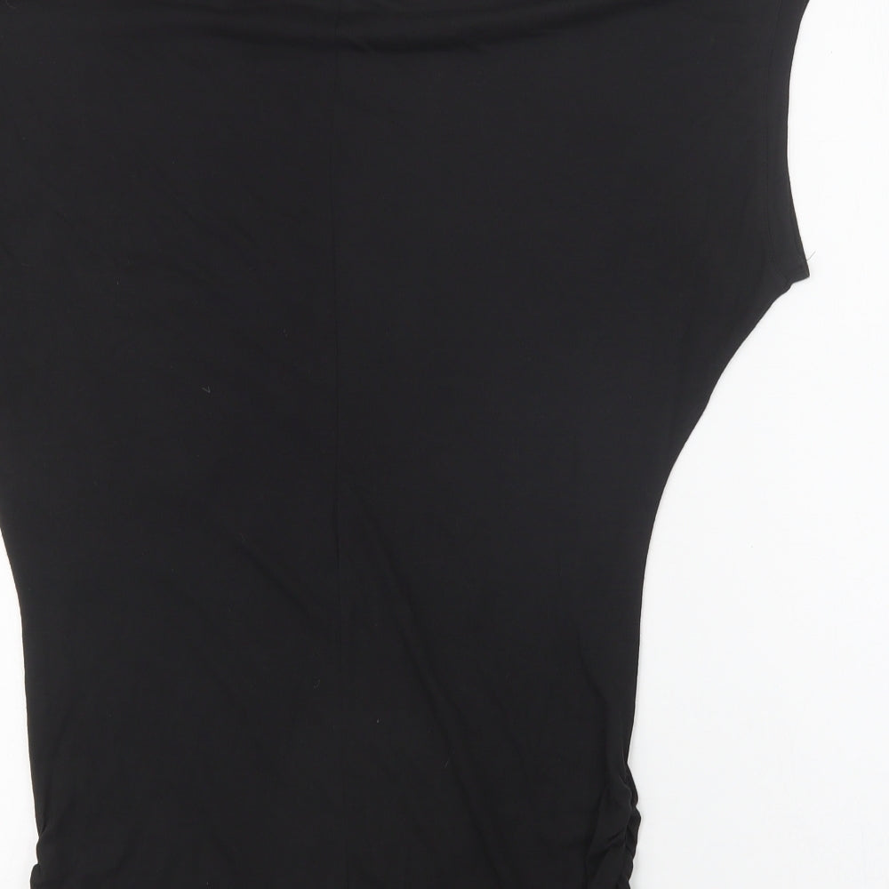 VERO MODA Womens Black Geometric Basic Blouse Size XS Crew Neck