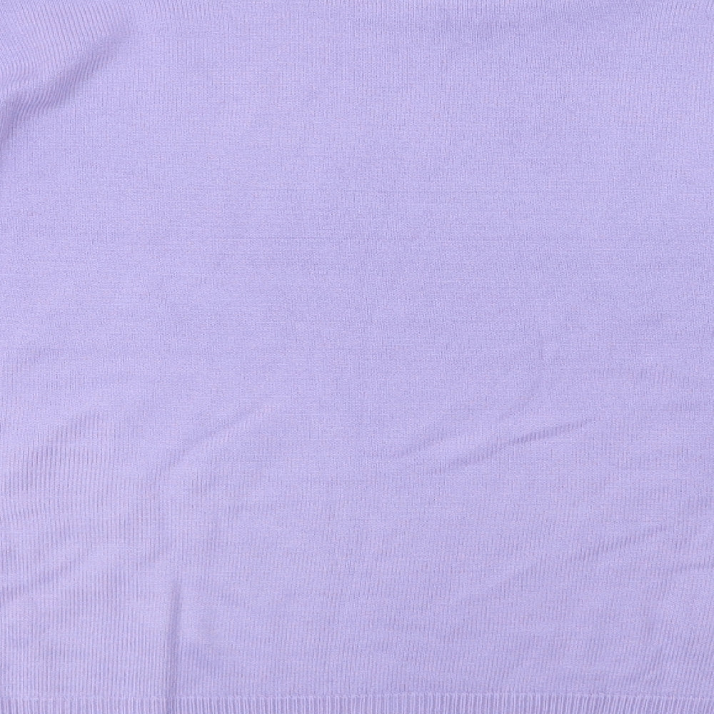 Isabelle Womens Purple Mock Neck Acrylic Pullover Jumper Size M