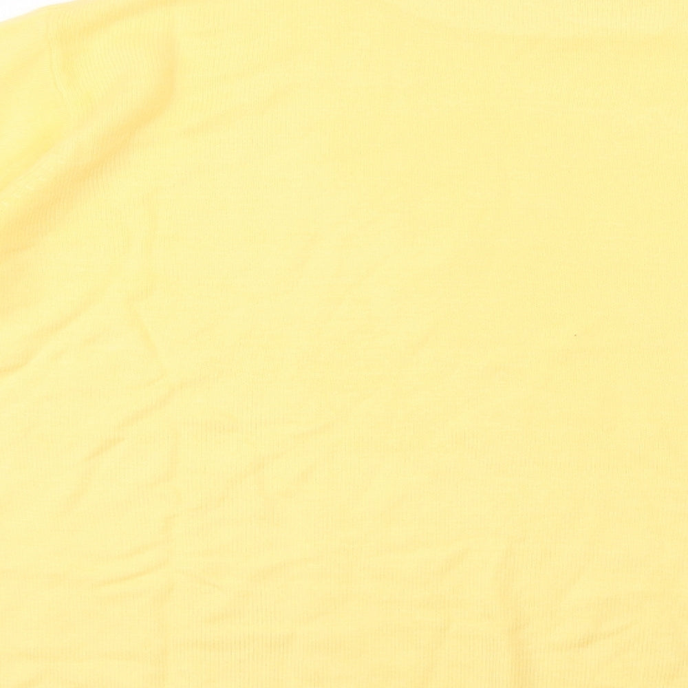 Isabelle Womens Yellow Mock Neck Acrylic Pullover Jumper Size M