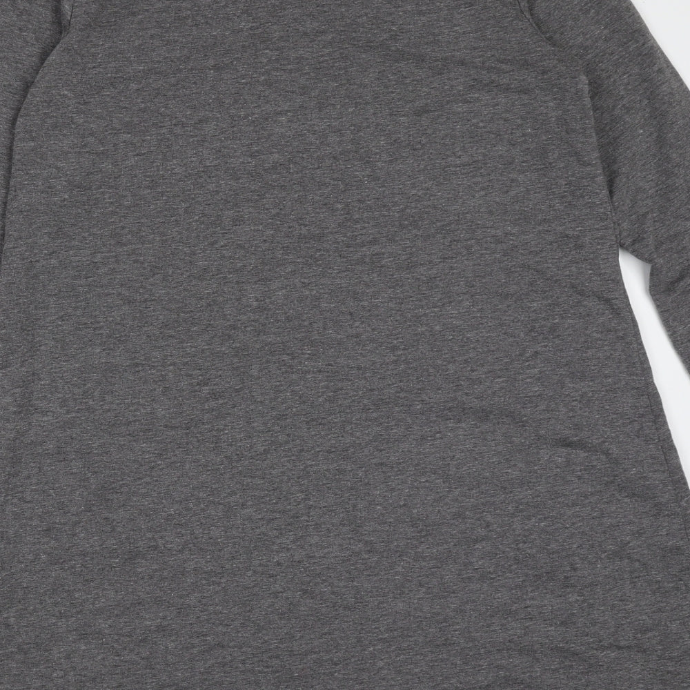 Zanzea Womens Grey Cotton Blend Shift Size S V-Neck