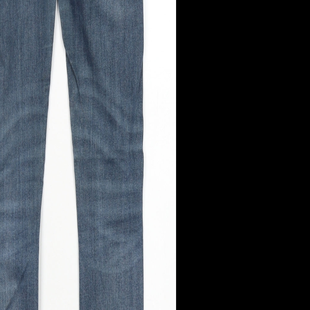 Topshop Womens Blue Cotton Skinny Jeans Size 26 in L32 in Regular Button