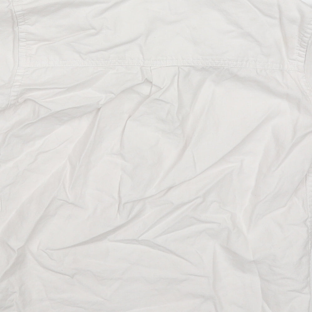 River Island Boys White Cotton Basic Button-Up Size 5-6 Years Collared Button