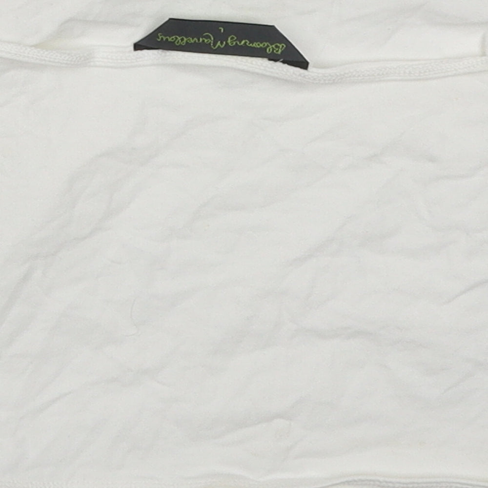 Blooming Marvellous Womens White Cotton Cropped Tank Size L Round Neck