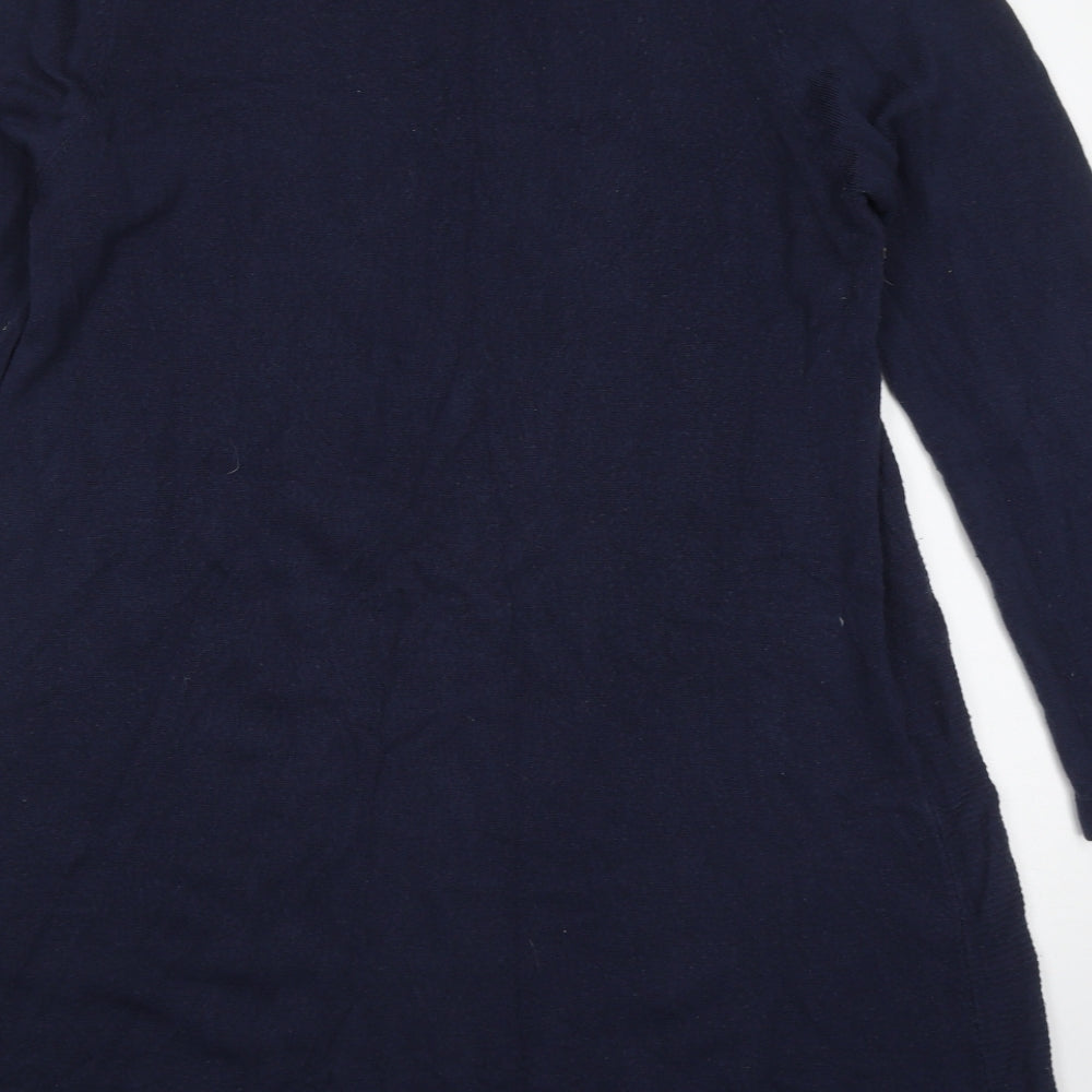 Primark Womens Blue Acrylic Jumper Dress Size 6 Round Neck Pullover
