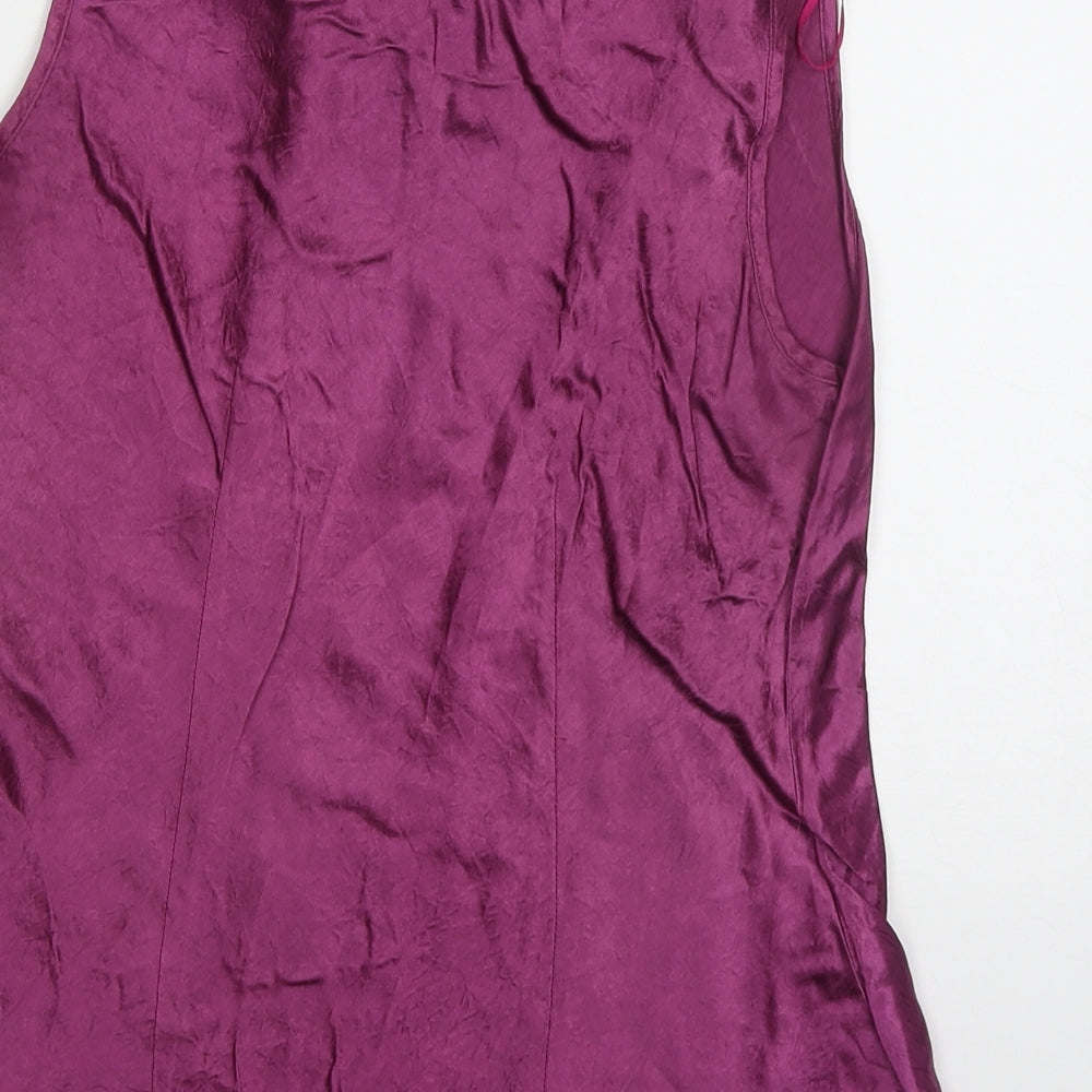 Berkertex Womens Purple Acetate Basic Tank Size 14 Cowl Neck