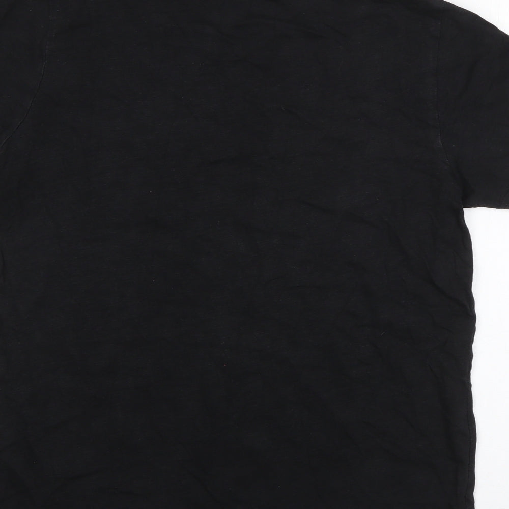 Jevasan Boys Black Cotton Basic T-Shirt Size M Round Neck Pullover
