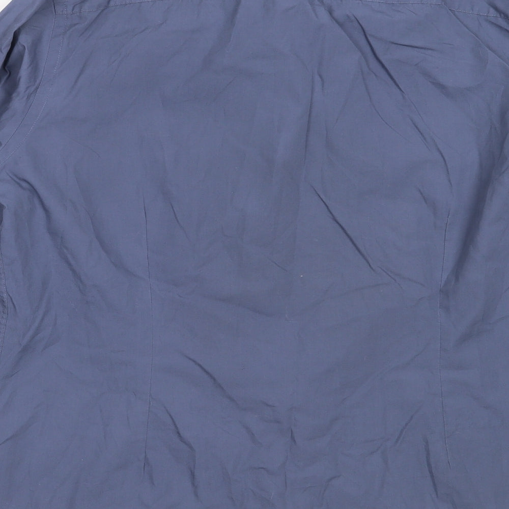 River Island Mens Blue Cotton Button-Up Size L Collared
