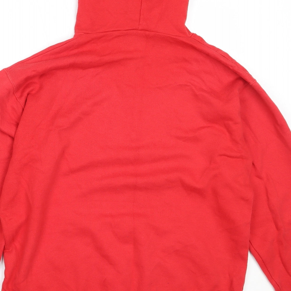 KT UK Womens Red Cotton Pullover Hoodie Size M