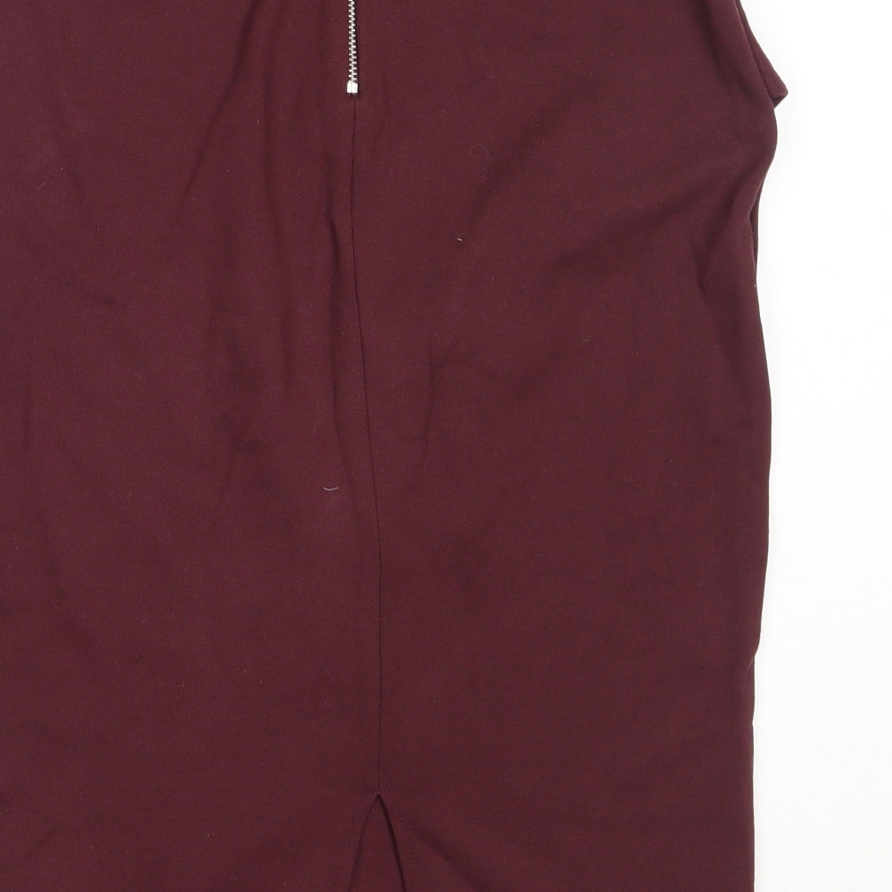 Marks & Spencer Womens Purple Viscose Straight & Pencil Skirt Size 10