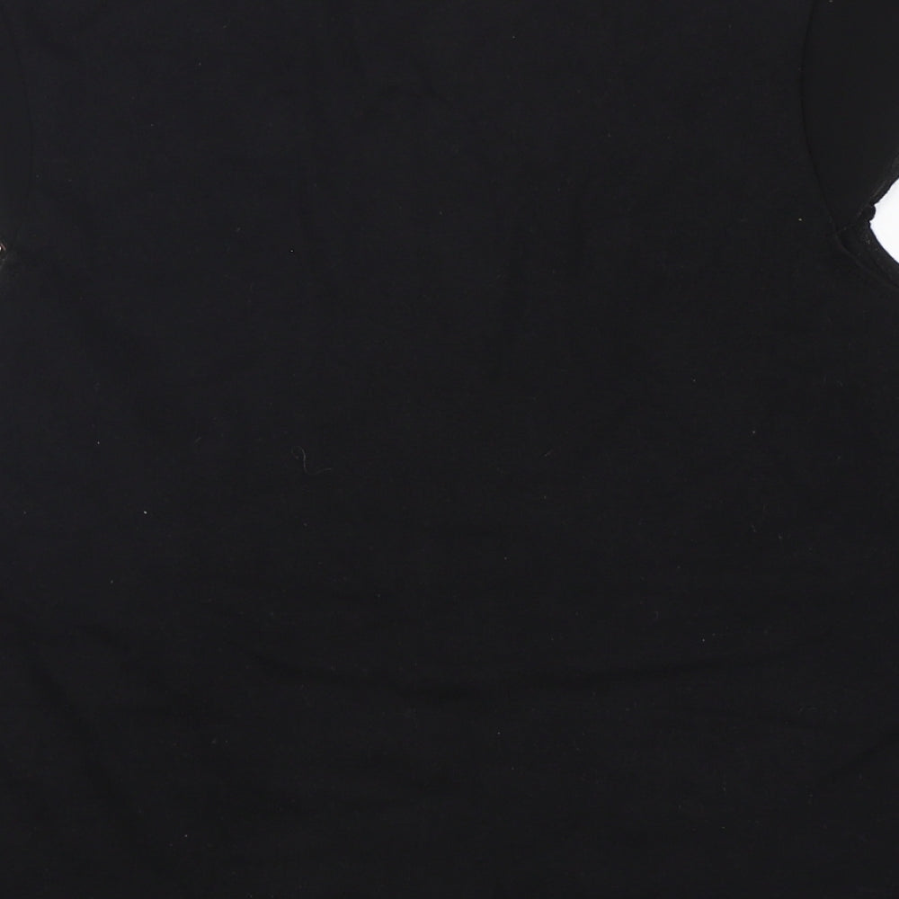 Provencale Womens Black Cotton Basic T-Shirt Size 18 Round Neck