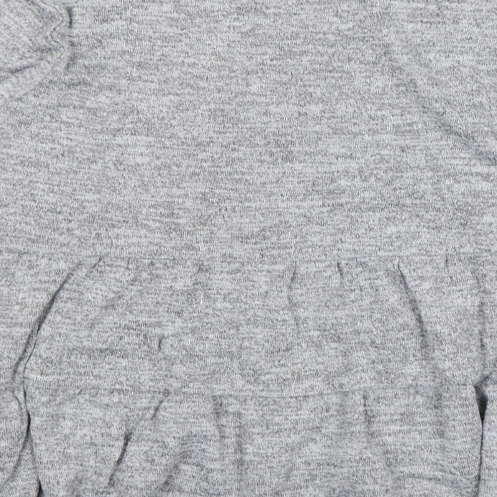 New Look Womens Grey Round Neck Polyester Pullover Jumper Size S