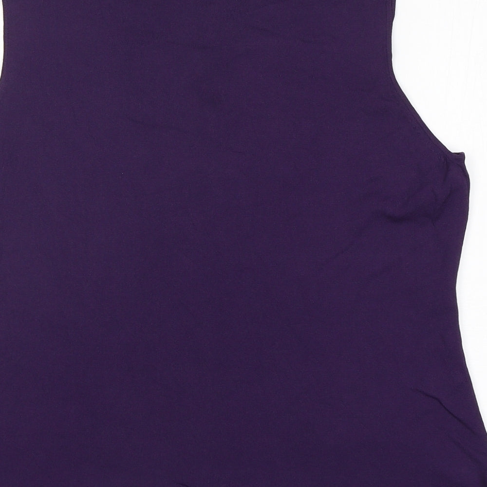 Debenhams Womens Purple V-Neck Viscose Vest Jumper Size 18