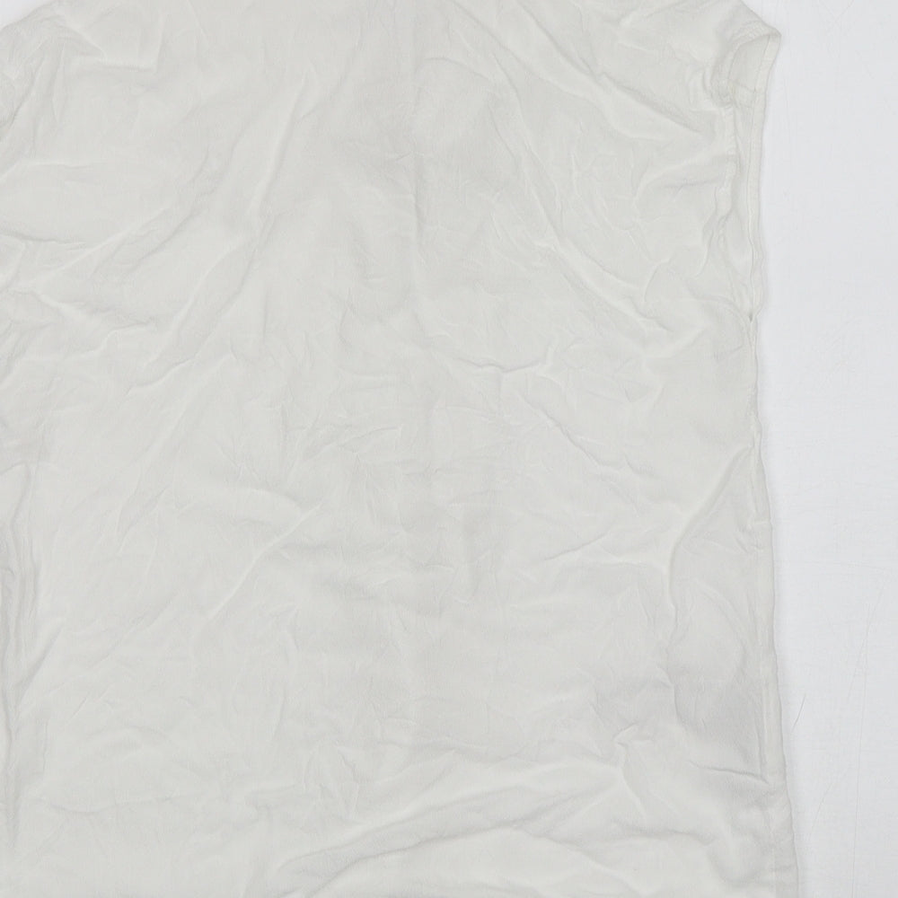 Mango Womens White Viscose Basic Button-Up Size XS Collared