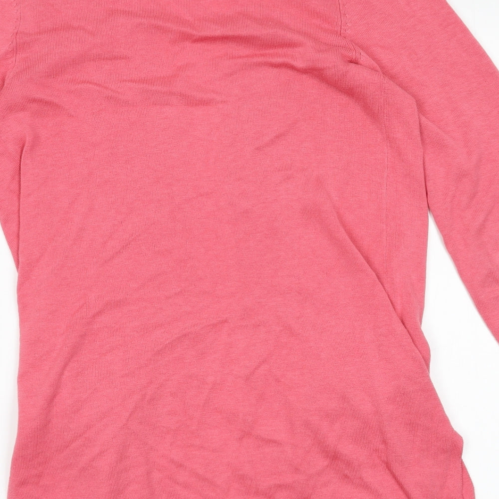 Isaac Mizrahi Womens Pink V-Neck Cotton Cardigan Jumper Size XS