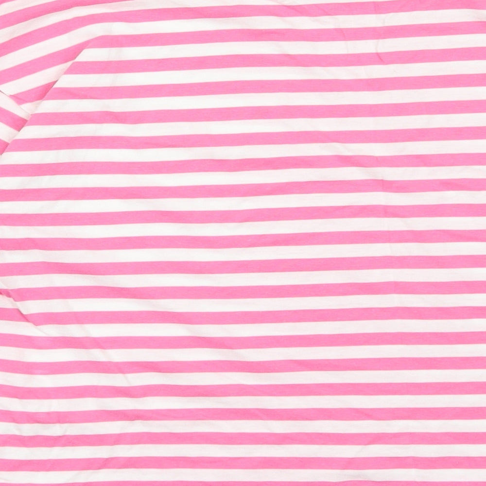 MONKL Womens Pink Striped Cotton Pullover Sweatshirt Size 2XS Pullover