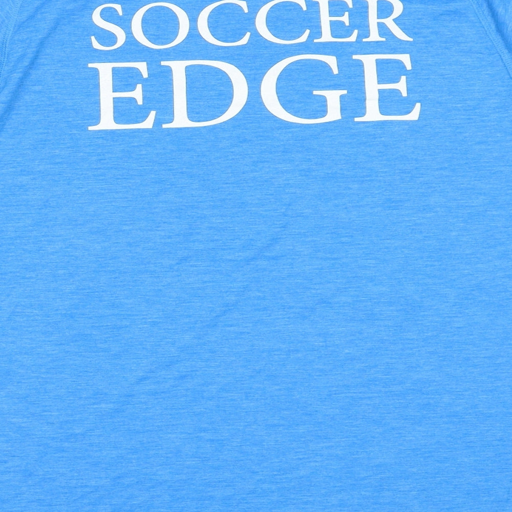 sport tek Mens Blue Polyester Basic T-Shirt Size L Crew Neck Pullover - soccer edge