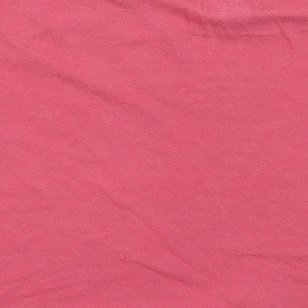 Topshop Womens Pink Cotton Cropped T-Shirt Size XS Crew Neck
