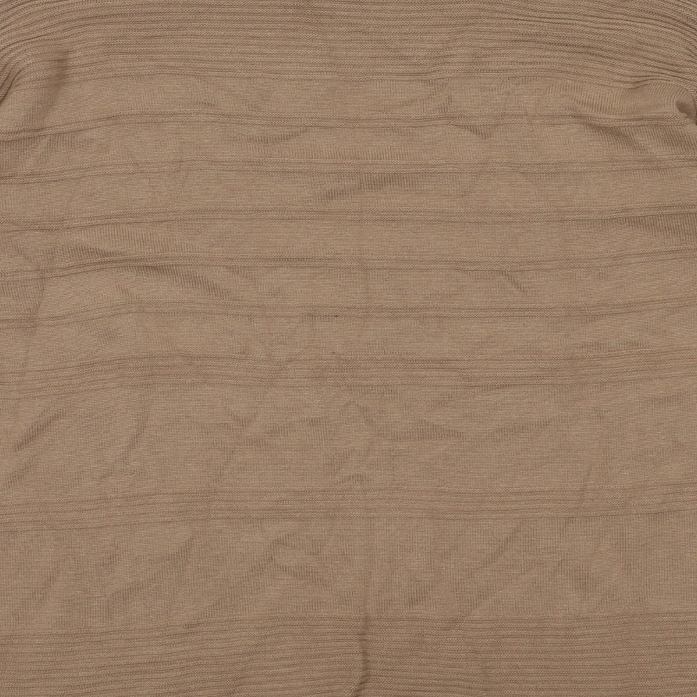 Isaac Mizrahi Womens Brown Striped Cotton Pullover Sweatshirt Size M Pullover
