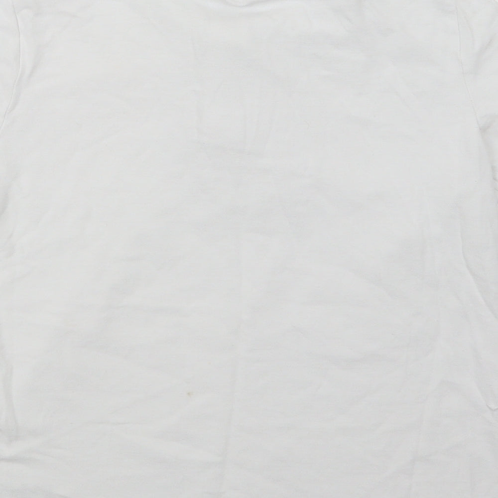 NEXT Girls White Cotton Basic Polo Size 12 Years Collared Button - School Wear