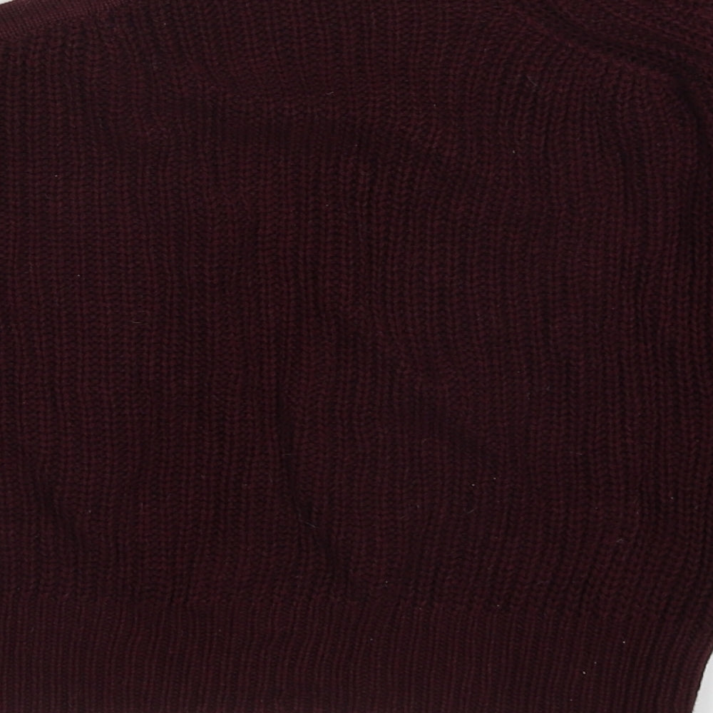 FOREVER 21 Womens Purple Boat Neck Cotton Pullover Jumper Size S - One Shoulder