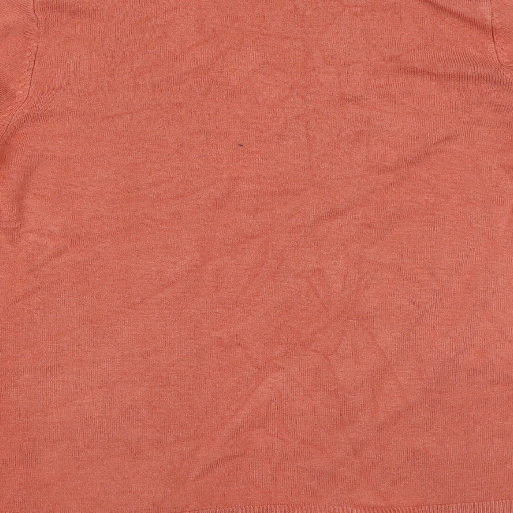 Marks and Spencer Womens Pink V-Neck Acrylic Cardigan Jumper Size S