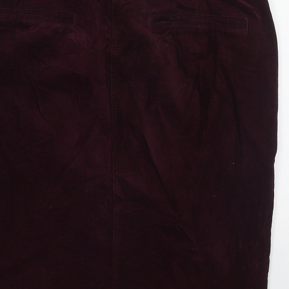Papaya Womens Purple Cotton Straight & Pencil Skirt Size 8 Button
