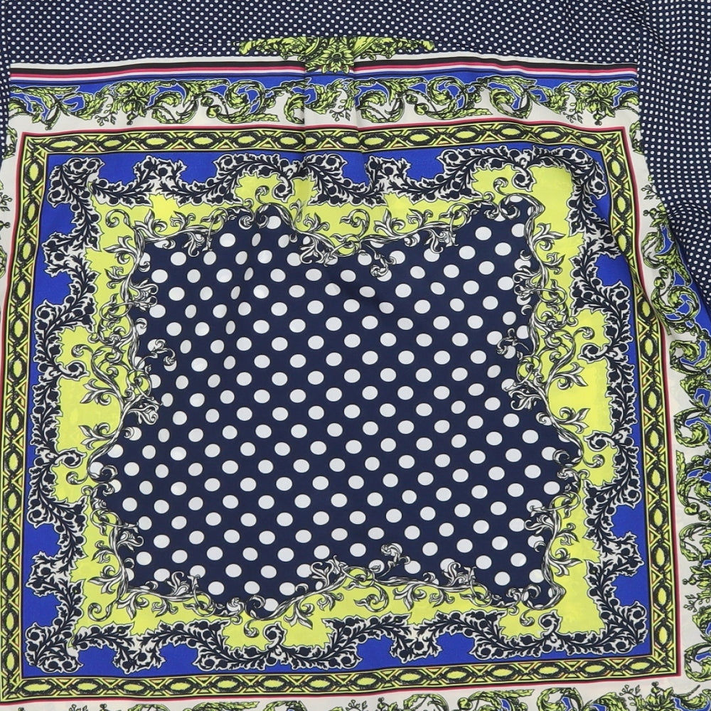 NEXT Womens Blue Polka Dot Polyester Basic Blouse Size 10 Round Neck