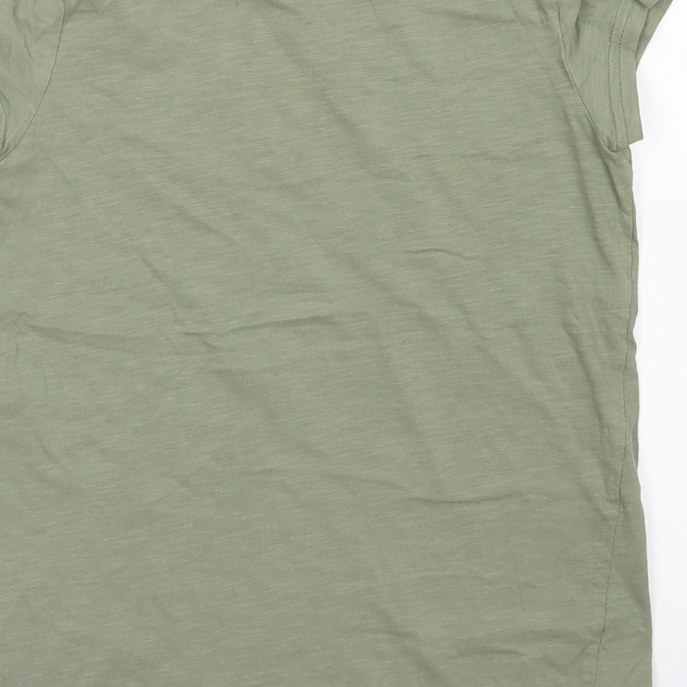 H&M Girls Green Cotton Basic T-Shirt Size 8-9 Years Crew Neck