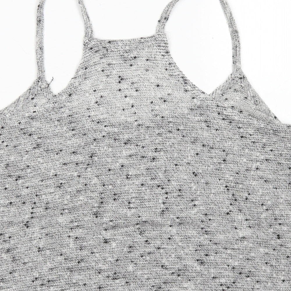 Atmosphere Womens Grey Acrylic Cropped Tank Size 18 Round Neck - Lace edging