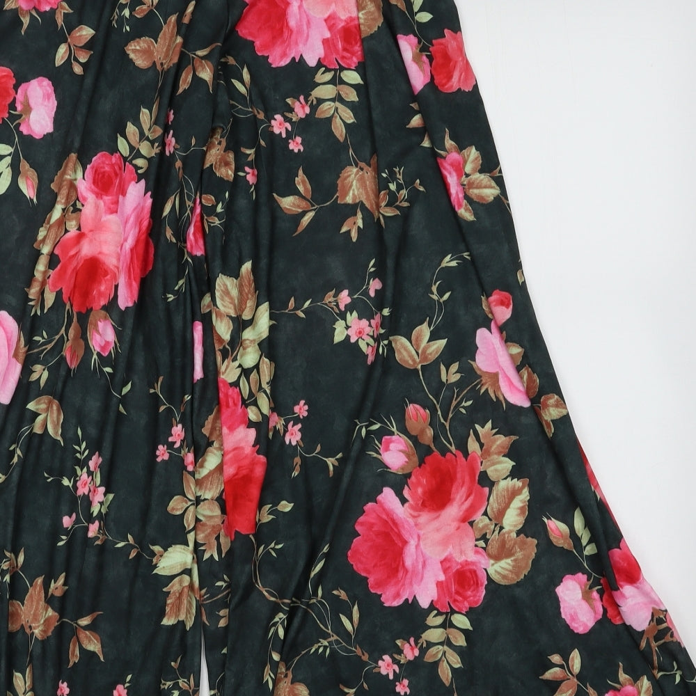 graffic Womens Green Floral Polyester Cami Pyjama Pants Size S - wide leg