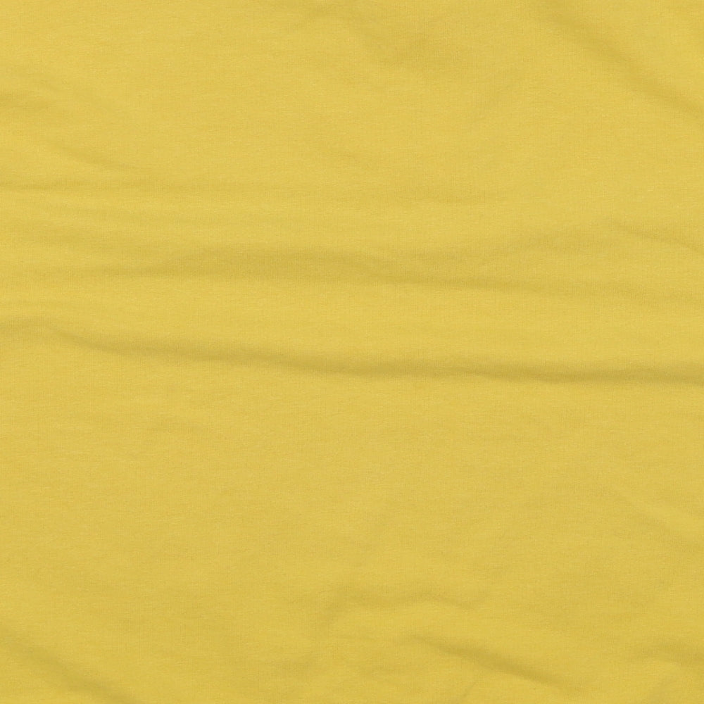New Look Womens Yellow Striped Cotton Pullover Sweatshirt Size 12 Zip