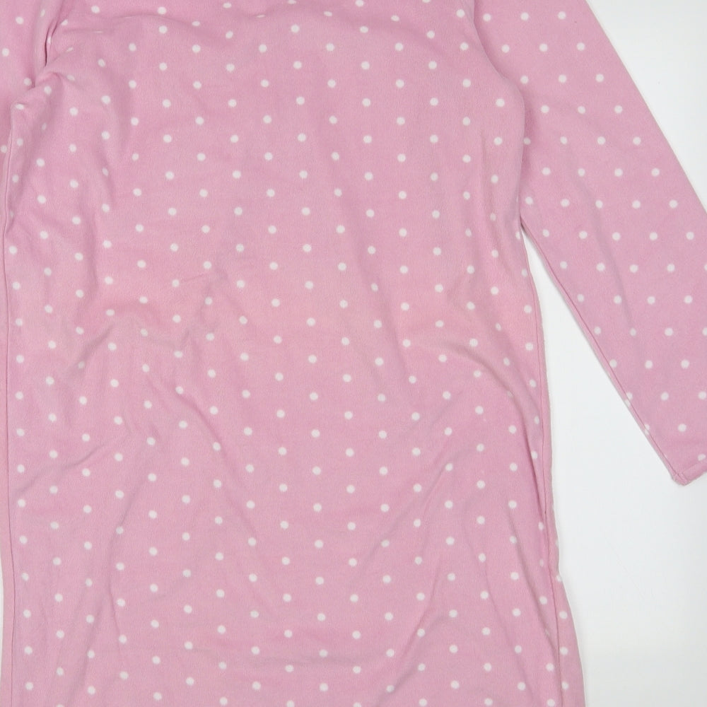 Marks and Spencer Womens Pink Polka Dot Polyester Dress Size 12 Button