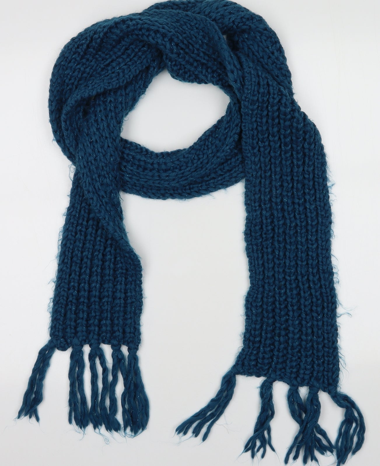 Preworn Womens Blue Acrylic Scarf