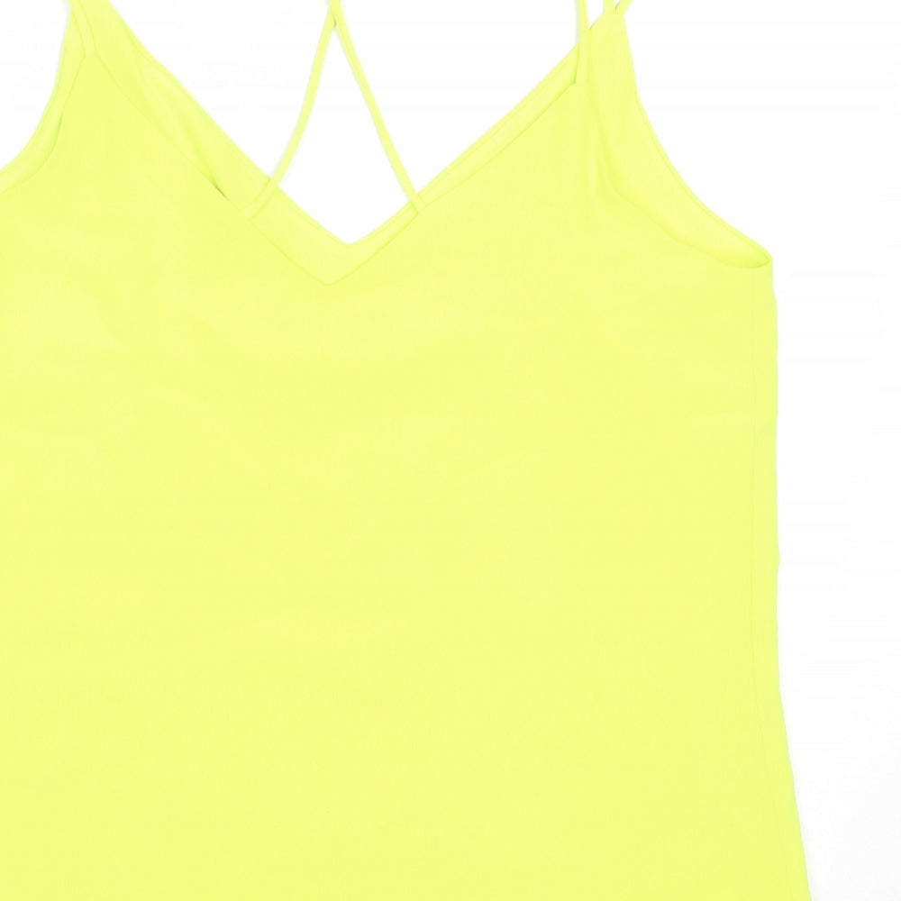 F&F Womens Green Polyester Camisole Blouse Size 10 V-Neck