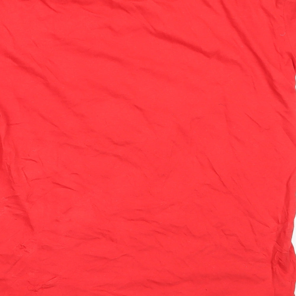 Preworn Boys Red Cotton Basic T-Shirt Size 11-12 Years Round Neck - ireland