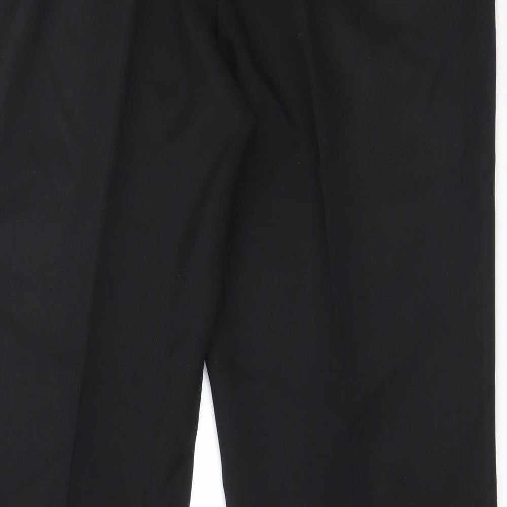 Papaya Womens Black Polyester Trousers Size 10 L28.5 in Regular