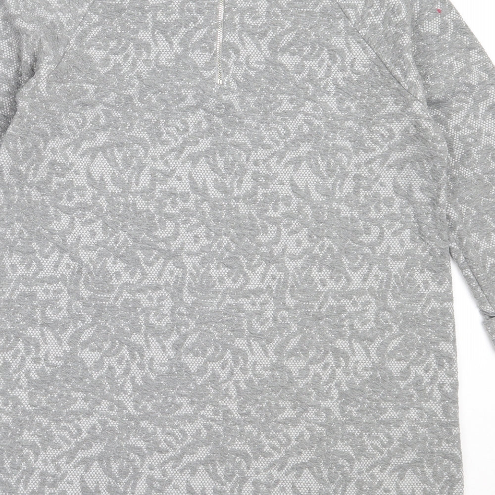 Papaya Womens Grey Round Neck Polyester Pullover Jumper Size 12