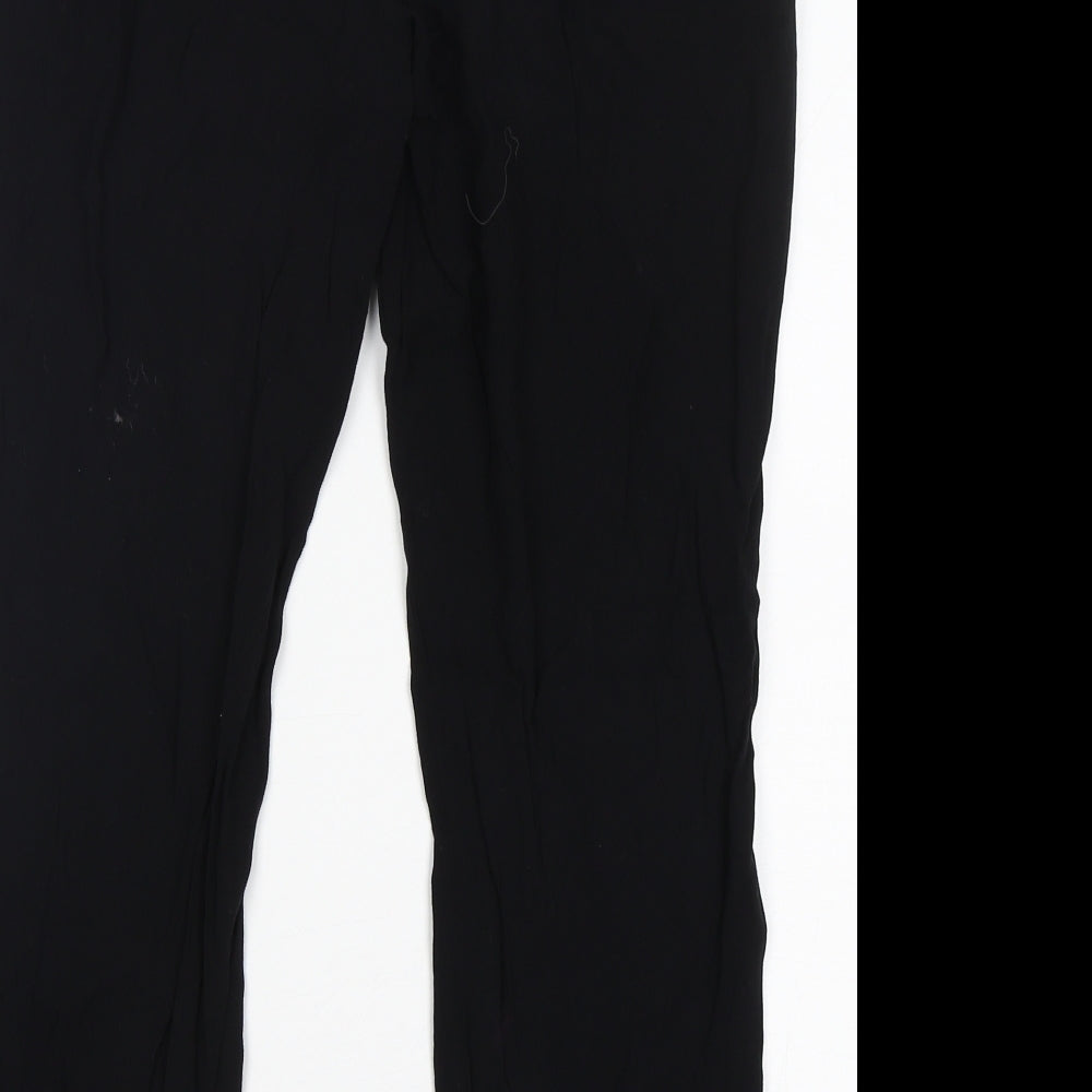 Now Womens Black Viscose Trousers Size 8 L26 in Regular