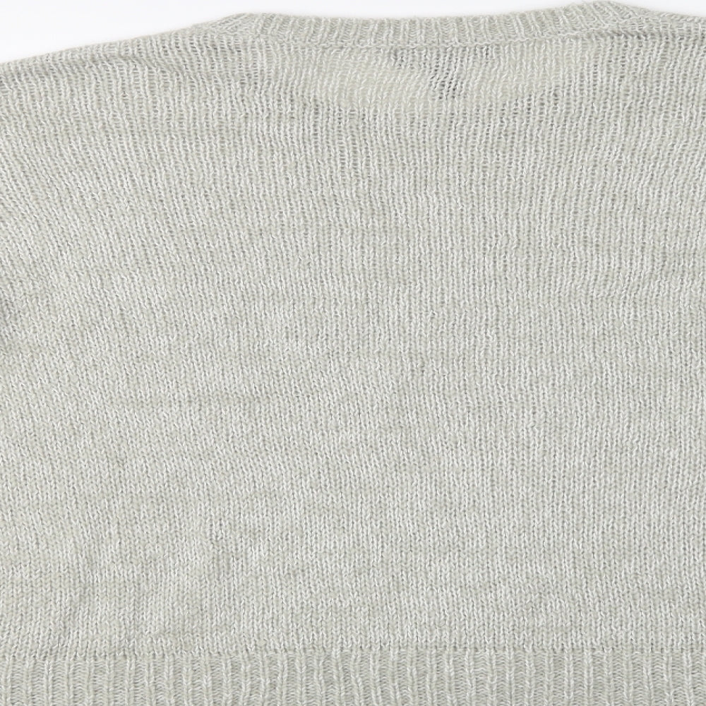 New Look Womens Grey Crew Neck Acrylic Pullover Jumper Size L