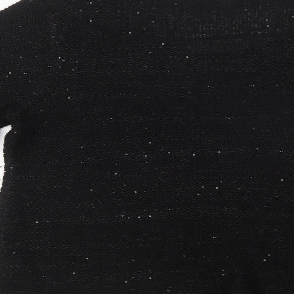 Amara Reya Womens Black Round Neck Acrylic Pullover Jumper Size 16
