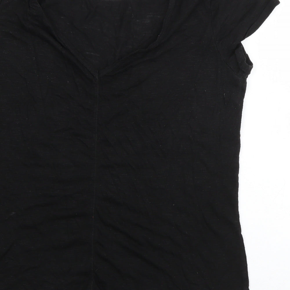 LA Gear Womens Black Polyester Basic T-Shirt Size 10 Boat Neck - Cut out