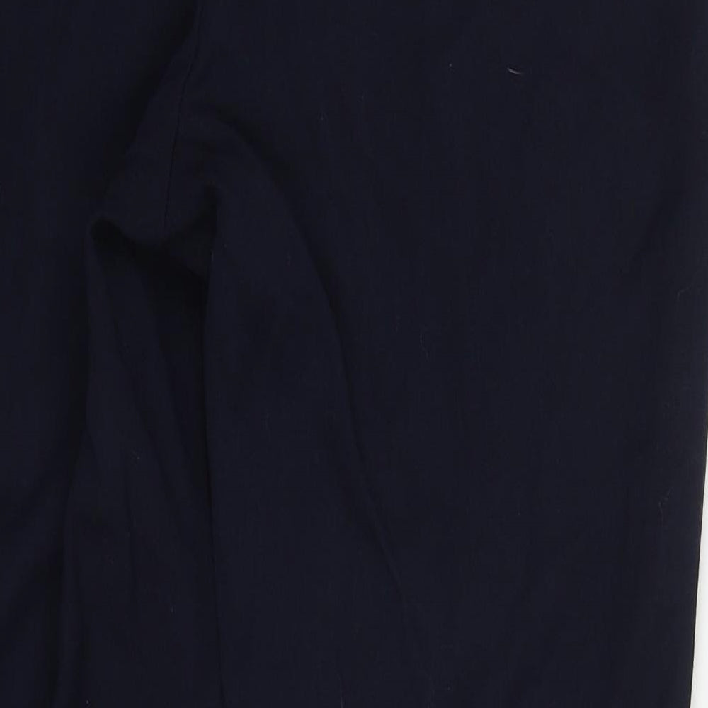 F&F Womens Blue Polyester Trousers Size 14 L27 in Regular Button
