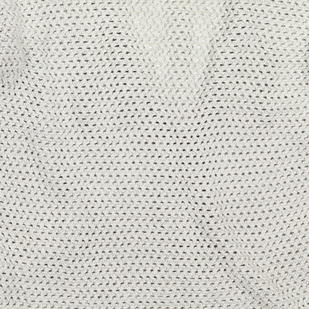 Warehouse Womens Beige V-Neck Cotton Pullover Jumper Size 6
