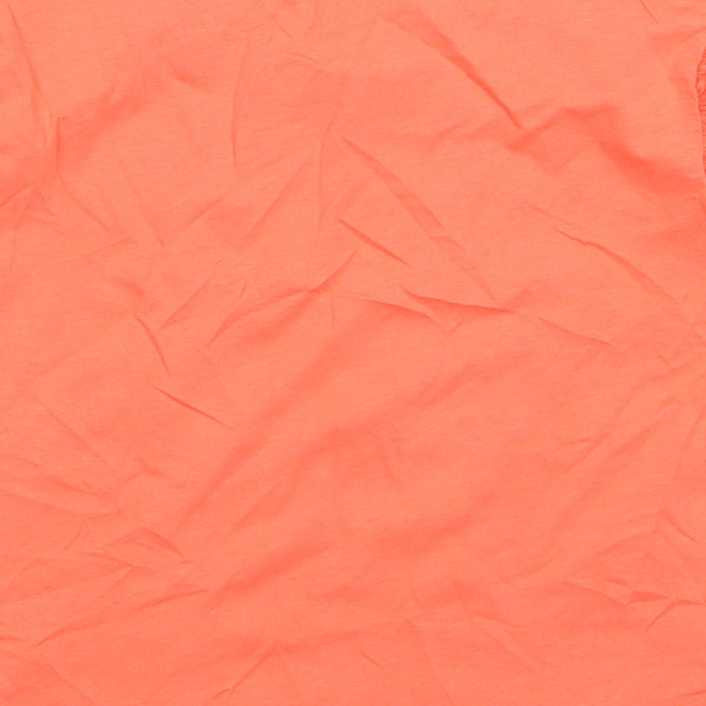 New Look Girls Orange Cotton Basic Tank Size 12-13 Years Round Neck