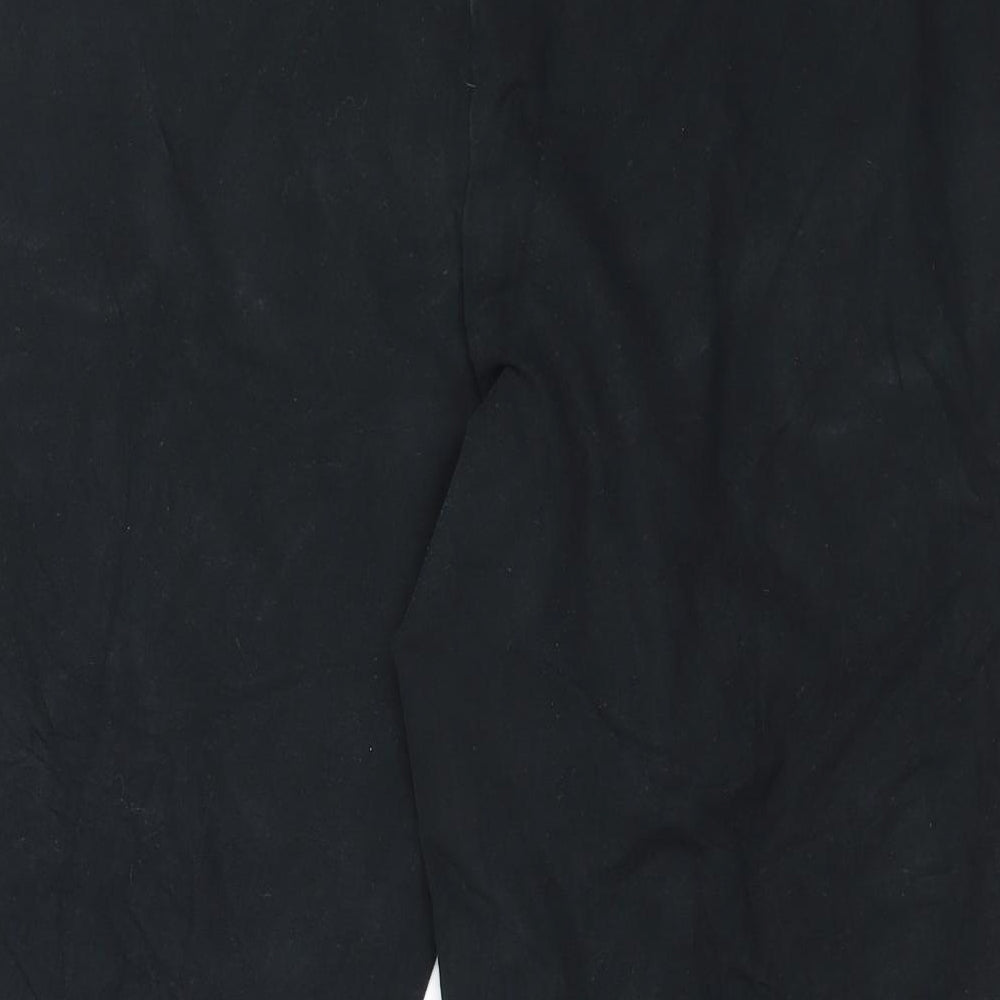 Preworn Womens Black Cotton Cropped Trousers Size L L21 in Regular